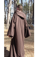 Cloakmakers.com R556-Washable Brown Wool Blend Robe of Generous Size w/ Hook & Eye Closure