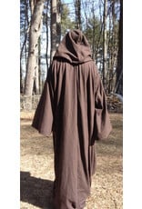 Cloakmakers.com R556-Washable Brown Wool Blend Robe of Generous Size w/ Hook & Eye Closure