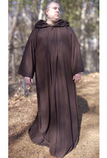 Cloakmakers.com R556-Washable Brown Wool Blend Robe of Generous Size w/ Hook & Eye Closure