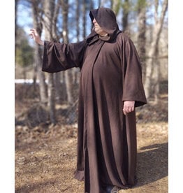 Cloakmakers.com R556-Washable Brown Wool Blend Robe of Generous Size w/ Hook & Eye Closure