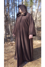 Cloakmakers.com R556-Washable Brown Wool Blend Robe of Generous Size w/ Hook & Eye Closure