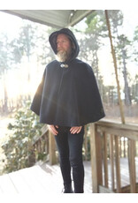 Cloakmakers.com 5626-Washable Thick Grey Herringbone Wool Cloak w/ Pockets