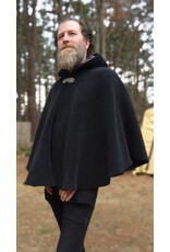 Cloakmakers.com 5626-Washable Thick Grey Herringbone Wool Cloak w/ Pockets