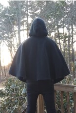 Cloakmakers.com 5626-Washable Thick Grey Herringbone Wool Cloak w/ Pockets