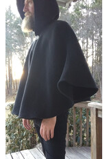 Cloakmakers.com 5626-Washable Thick Grey Herringbone Wool Cloak w/ Pockets