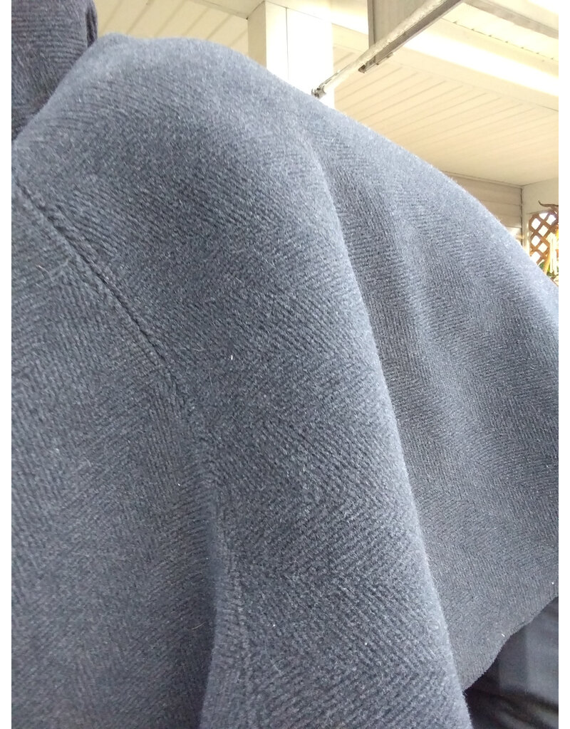 Cloakmakers.com 5626-Washable Thick Grey Herringbone Wool Cloak w/ Pockets