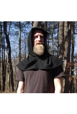Cloakmakers.com H520-Washable Black Wool Hood of Lighter Weight Fabric