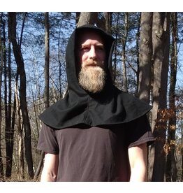 Cloakmakers.com H520-Washable Black Wool Hood of Lighter Weight Fabric