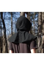 Cloakmakers.com H520-Washable Black Wool Hood of Lighter Weight Fabric