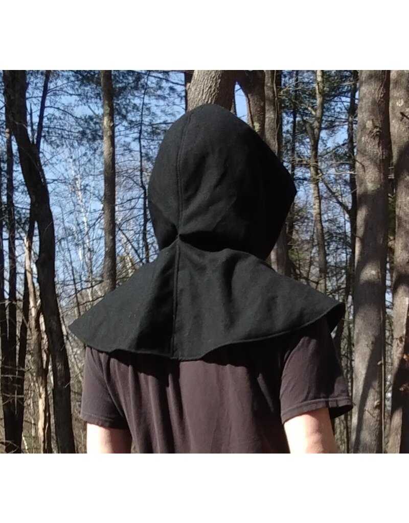 Cloakmakers.com H520-Washable Black Wool Hood of Lighter Weight Fabric