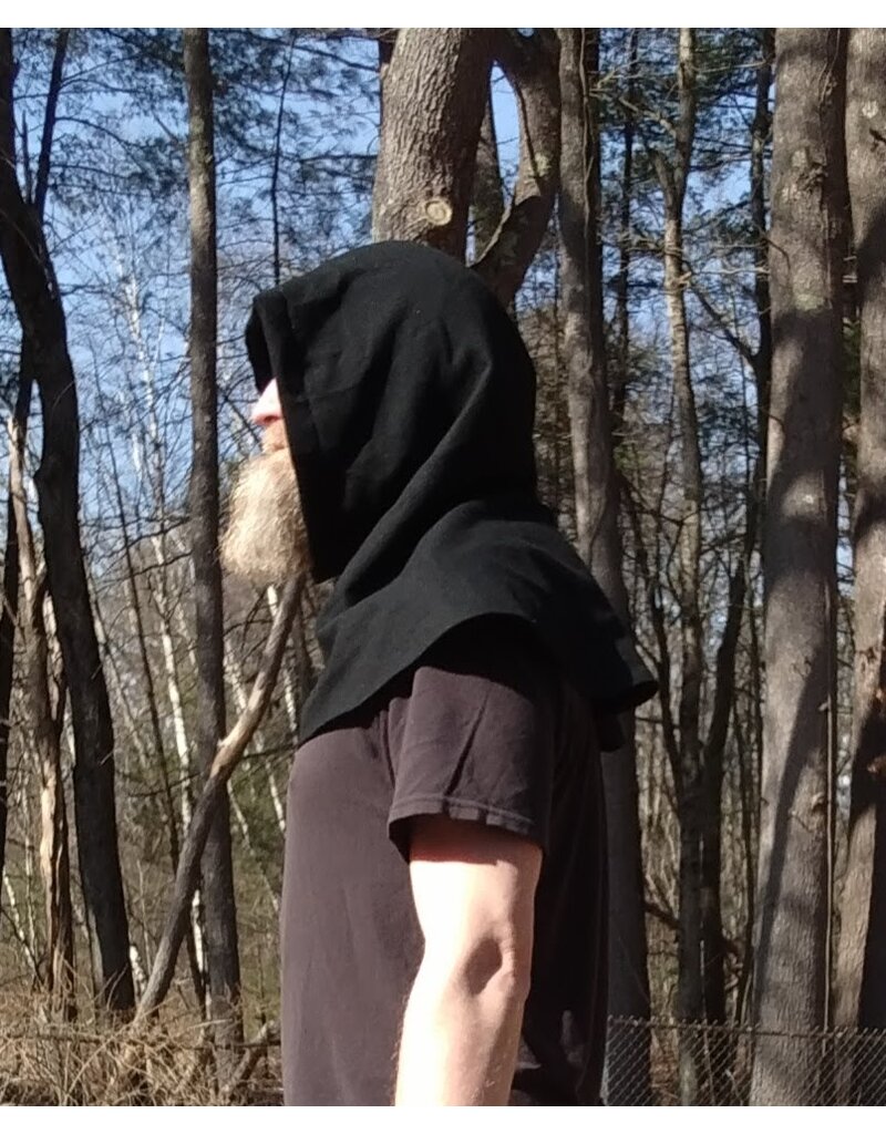 Cloakmakers.com H520-Washable Black Wool Hood of Lighter Weight Fabric