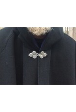 Cloakmakers.com 5635-Washable Heavy Weight Black Wool Cloak w/ Dark Blue Hood Lining & Pockets