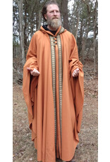 Cloakmakers.com 5636-Amber Wool Blend Cloak w/ Black Velveteen Hood Lining and Triple Loop & Button Closure