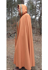 Cloakmakers.com 5636-Amber Wool Blend Cloak w/ Black Velveteen Hood Lining and Triple Loop & Button Closure