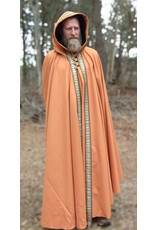 Cloakmakers.com 5636-Amber Wool Blend Cloak w/ Black Velveteen Hood Lining and Triple Loop & Button Closure