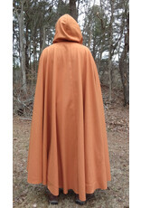Cloakmakers.com 5636-Amber Wool Blend Cloak w/ Black Velveteen Hood Lining and Triple Loop & Button Closure