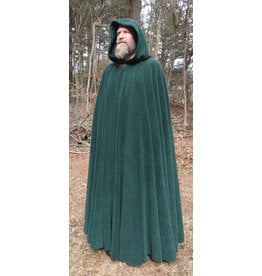 Cloakmakers.com 5640-Washable Forest Green Fleece Cloak w/ Bronze Tone Clasp