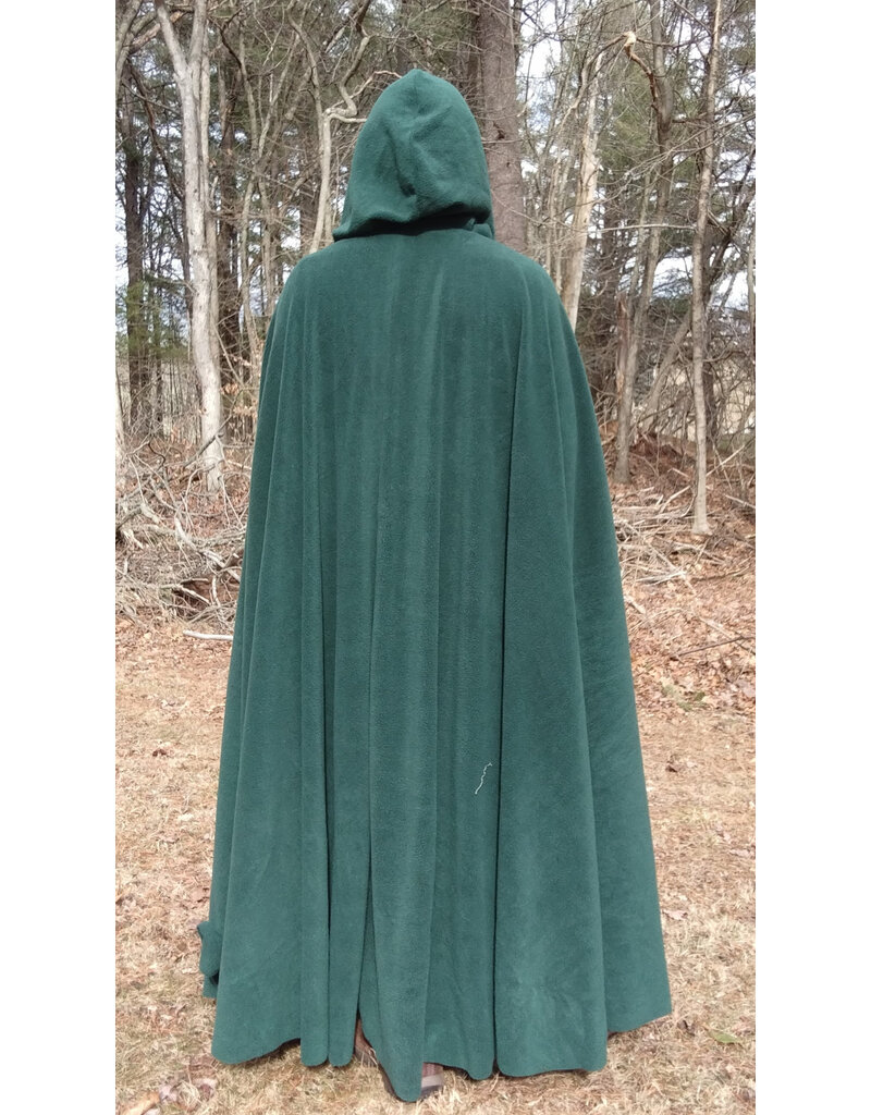 Cloakmakers.com 5640-Washable Forest Green Fleece Cloak w/ Bronze Tone Clasp