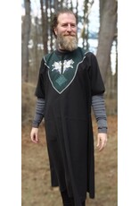 Cloakmakers.com J878-Washable Black & Green Wool Blend Tunic w/ Wolf Embroidery
