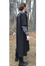 Cloakmakers.com J878-Washable Black & Green Wool Blend Tunic w/ Wolf Embroidery