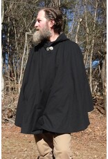 Cloakmakers.com 5647-Washable Black Cotton Cloak w/ Unicorn Embroidery & Black Hood Lining & Pockets
