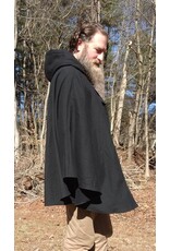 Cloakmakers.com 5647-Washable Black Cotton Cloak w/ Unicorn Embroidery & Black Hood Lining & Pockets