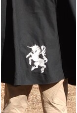 Cloakmakers.com 5647-Washable Black Cotton Cloak w/ Unicorn Embroidery & Black Hood Lining & Pockets