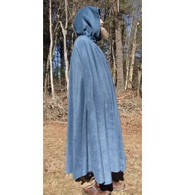 Cloakmakers.com 5648-Washable Blue Fleece Cloak w/ Vale Style Clasp