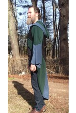 Cloakmakers.com R557-Washable Multi-Color Patchwork Hooded Fleece Robe