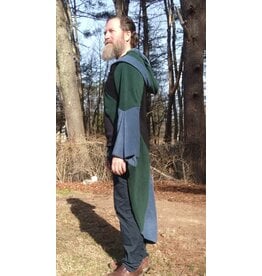 Cloakmakers.com R557-Washable Multi-Color Patchwork Hooded Fleece Robe