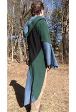 Cloakmakers.com R557-Washable Multi-Color Patchwork Hooded Fleece Robe