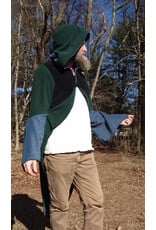 Cloakmakers.com R557-Washable Multi-Color Patchwork Hooded Fleece Robe