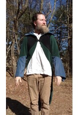 Cloakmakers.com R557-Washable Multi-Color Patchwork Hooded Fleece Robe