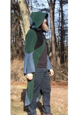 Cloakmakers.com R557-Washable Multi-Color Patchwork Hooded Fleece Robe