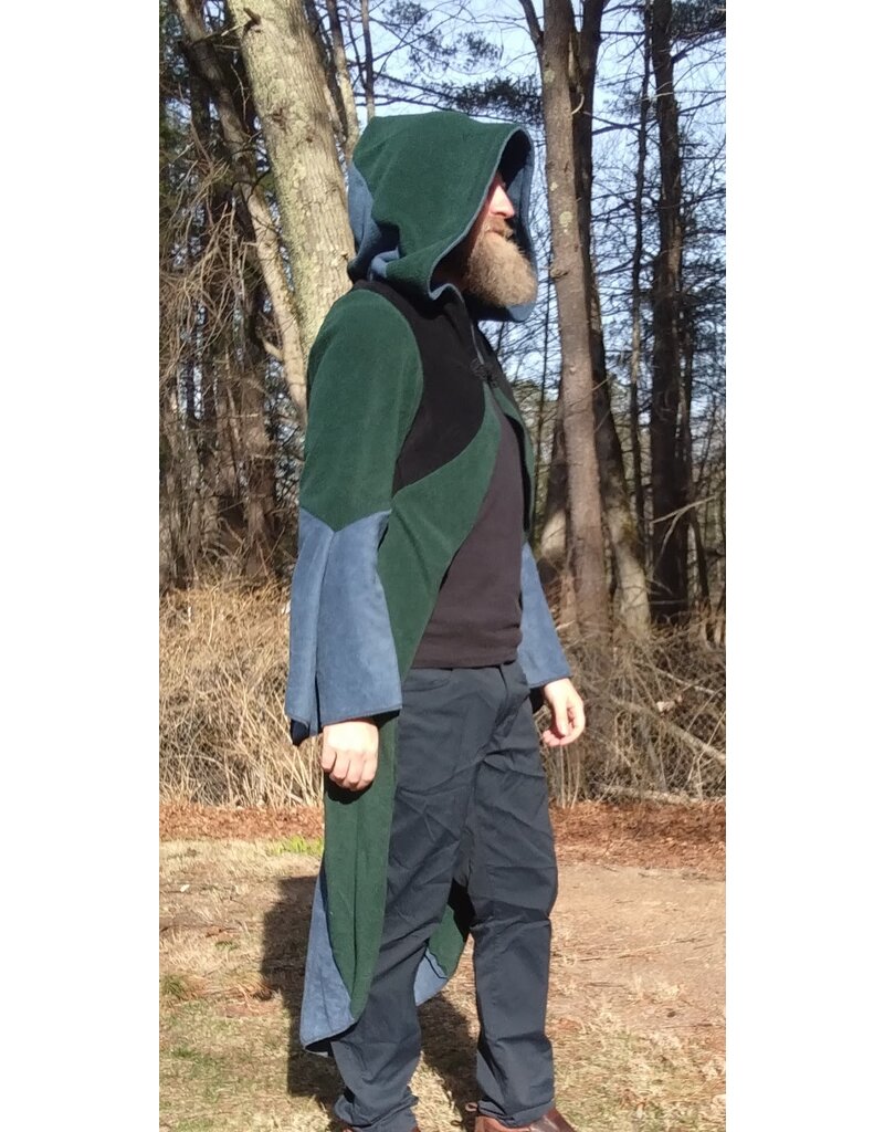 Cloakmakers.com R557-Washable Multi-Color Patchwork Hooded Fleece Robe