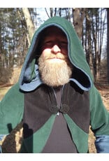 Cloakmakers.com R557-Washable Multi-Color Patchwork Hooded Fleece Robe