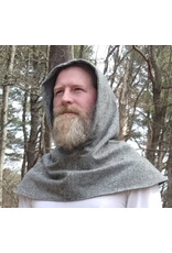 Cloakmakers.com H525-Washable Black & White Tweed Hooded Cowl w/ Flecks of Multiple Colors