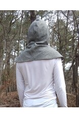 Cloakmakers.com H525-Washable Black & White Tweed Hooded Cowl w/ Flecks of Multiple Colors