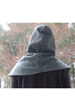 Cloakmakers.com H525-Washable Black & White Tweed Hooded Cowl w/ Flecks of Multiple Colors