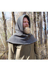 Cloakmakers.com H526-Washable Heathered Grey Wool Blend Hooded Cowl