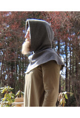 Cloakmakers.com H526-Washable Heathered Grey Wool Blend Hooded Cowl
