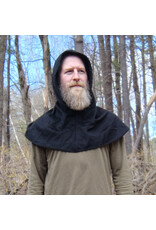 Cloakmakers.com H527-Black Angora Wool Hooded Cowl