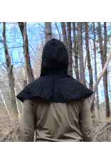 Cloakmakers.com H527-Black Angora Wool Hooded Cowl