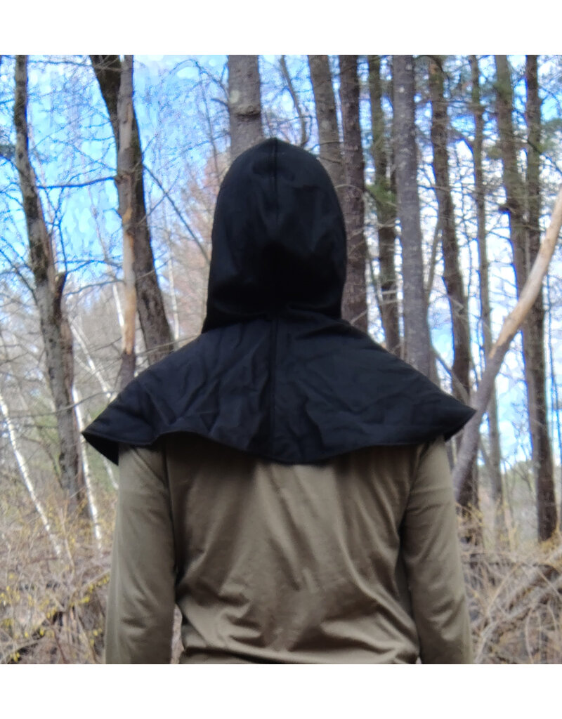 Cloakmakers.com H527-Black Angora Wool Hooded Cowl