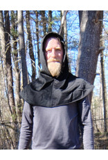 Cloakmakers.com H527-Black Angora Wool Hooded Cowl