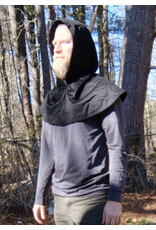Cloakmakers.com H527-Black Angora Wool Hooded Cowl