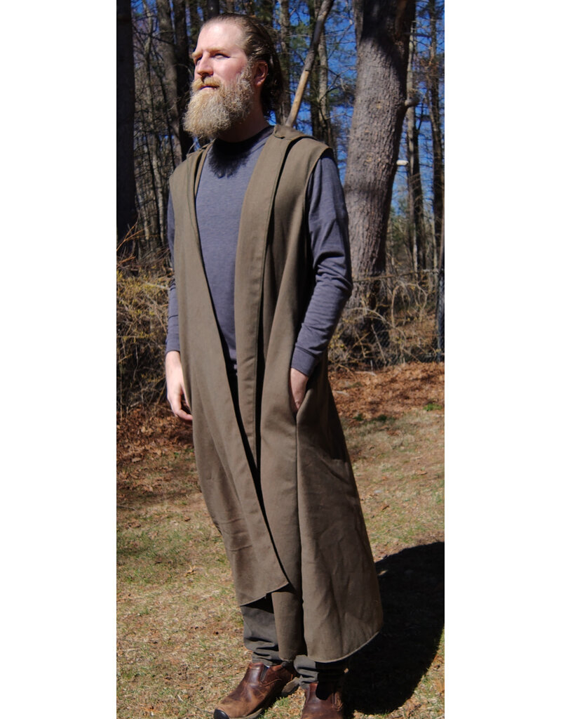 Cloakmakers.com J879-Washable Long Hooded Ranger Vest w/ Pockets