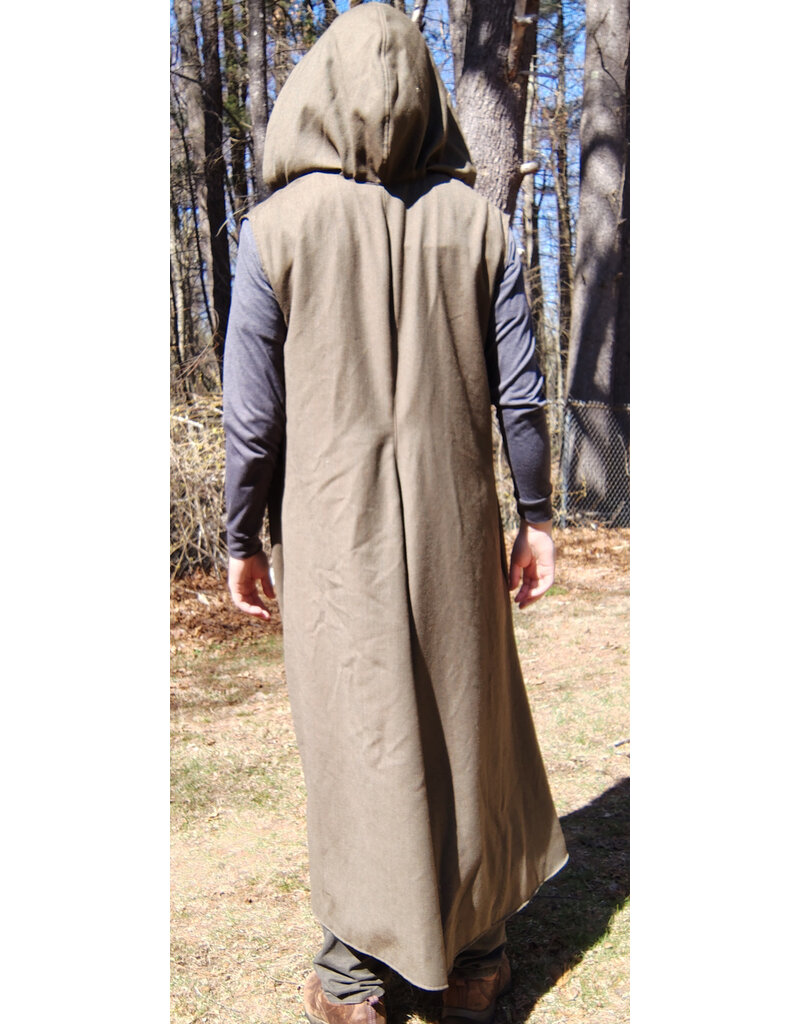 Cloakmakers.com J879-Washable Long Hooded Ranger Vest w/ Pockets