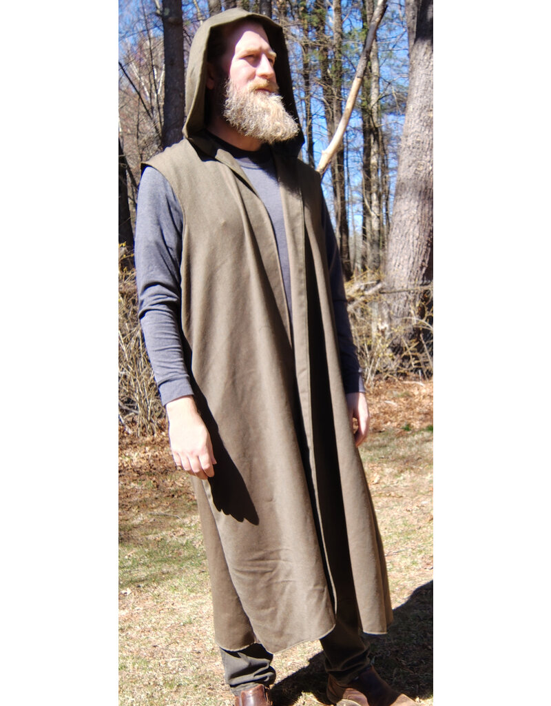 Cloakmakers.com J879-Washable Long Hooded Ranger Vest w/ Pockets