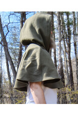 Cloakmakers.com 5660-Washable OD Green Wool Cloak w/ Triple Medallion Clasp